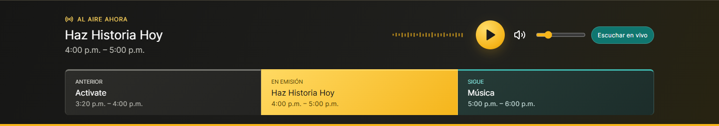 Bloque de transmisión en vivo de RadioFamilia Web