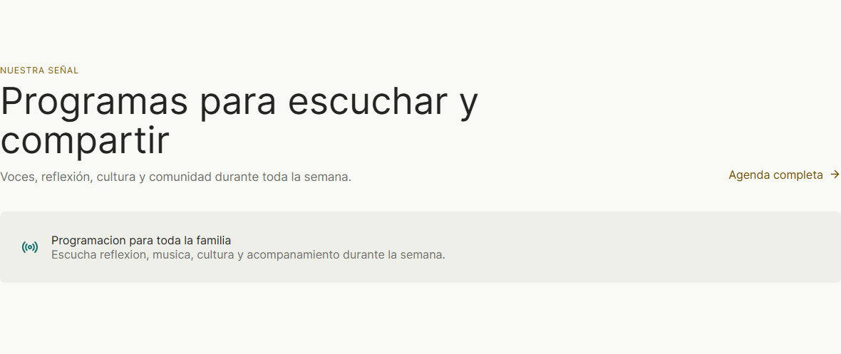 Programas destacados en RadioFamilia Web