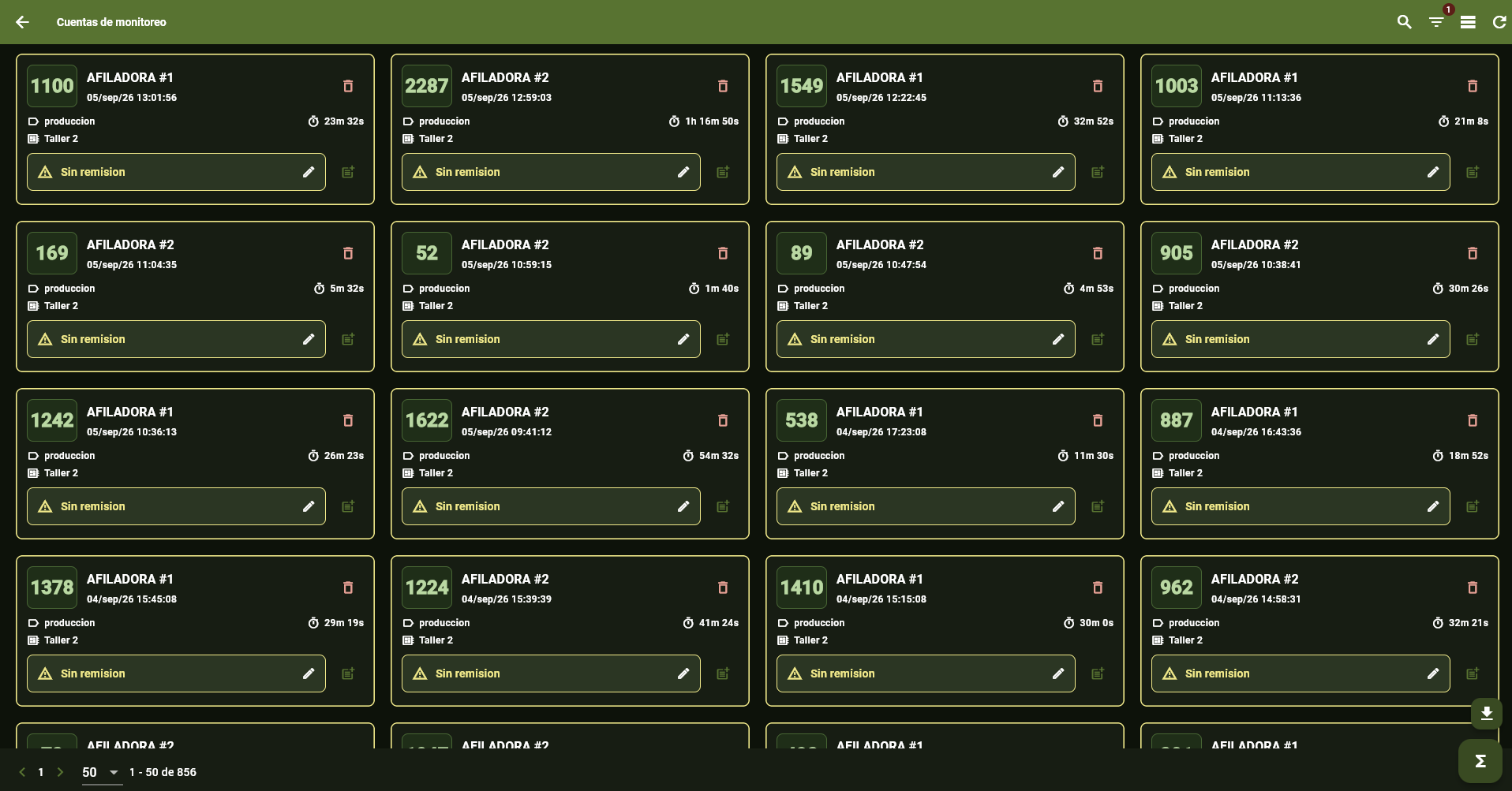 Cuentas automáticas de monitoreo
