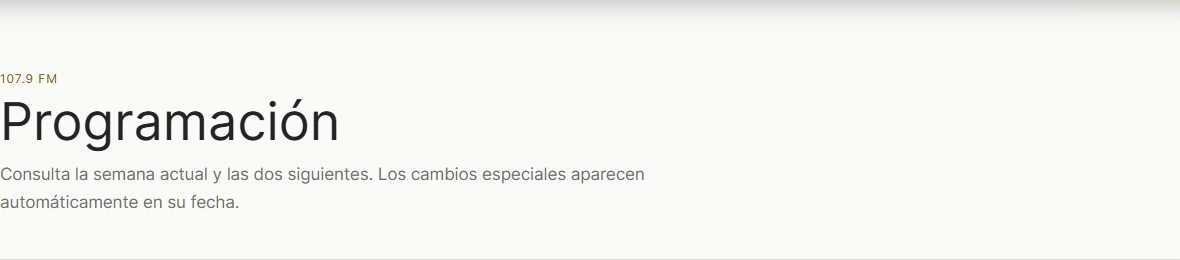 Introducción de programación en RadioFamilia Web