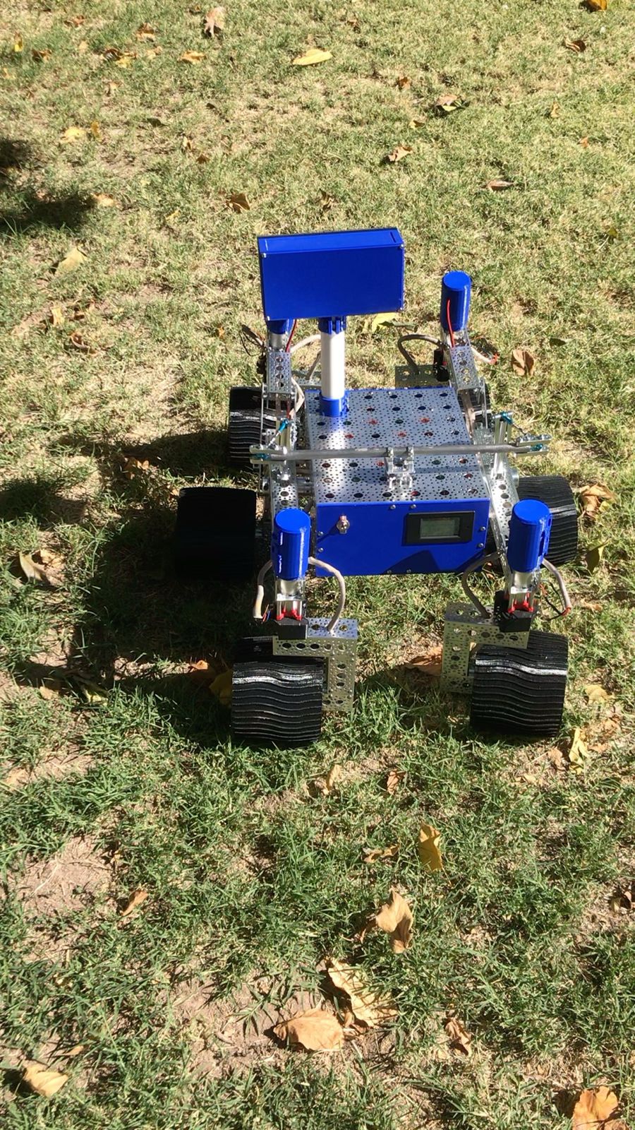 Rover sobre césped, vista frontal